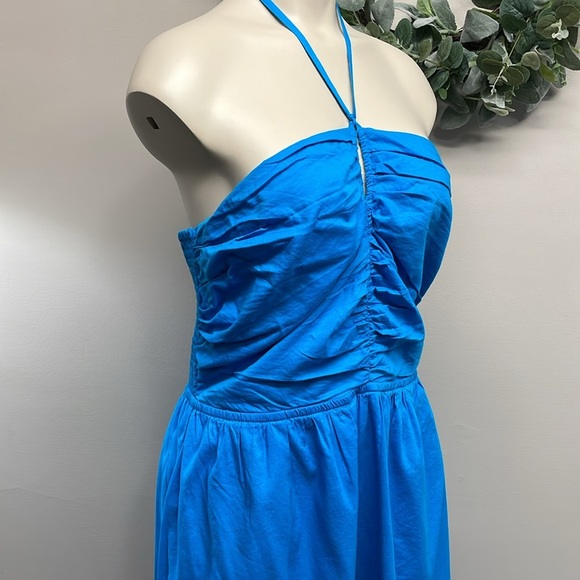 NWOT LOFT Keyhole Halter Midi Dress Turquoise 10P - Picture 7 of 16